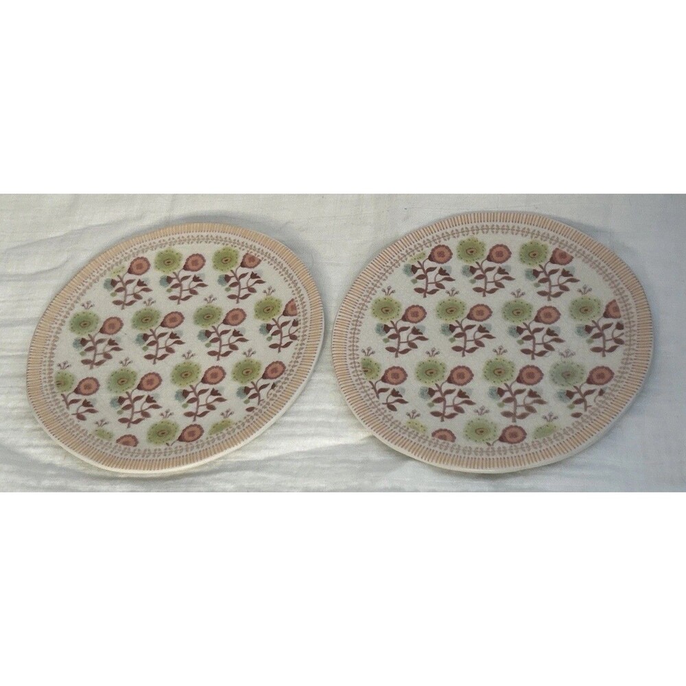 ANTHROPOLOGIE Renata Side Plates Set of 2 Sandwich Garden Party Catering Glaze